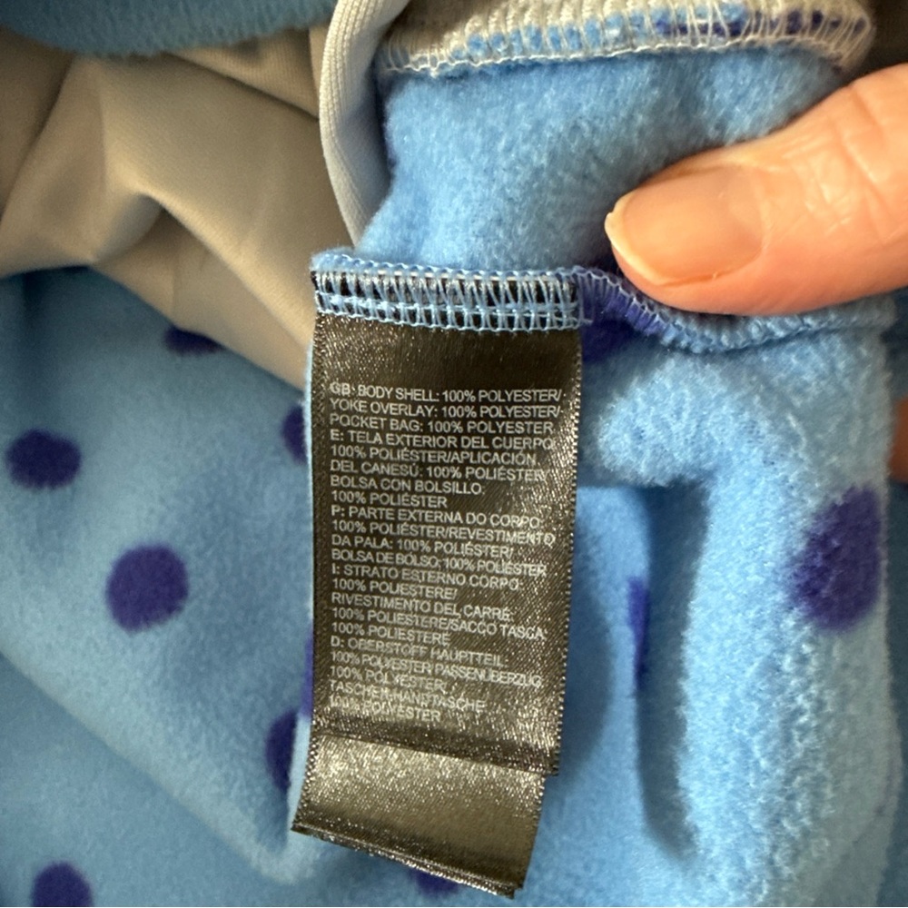 Girls The North Face Fleece Pullover Top Jacket Quarter Zip XL Blue Polka Dot - Picture 6 of 7